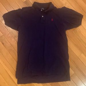 Dark blue shirt sleeve polo